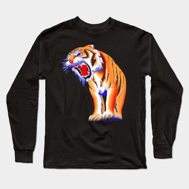 Sabertooth Tiger Long Sleeve T-Shirt by Imutobi